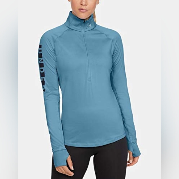 Two Under Armour fitted partial-zip performance sweatshirts S - Picture 9 of 14